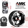 AMK 4pcs 1.9 Inch Carbon Fiber Wheels Rims Hub for 1/10 RC Crawler TRX4 TRX6 Axial SCX10 III TF2 Gmade R1 Element Enduro 1.9S DIY Car Wheel (4pcs D Wheel Rims)