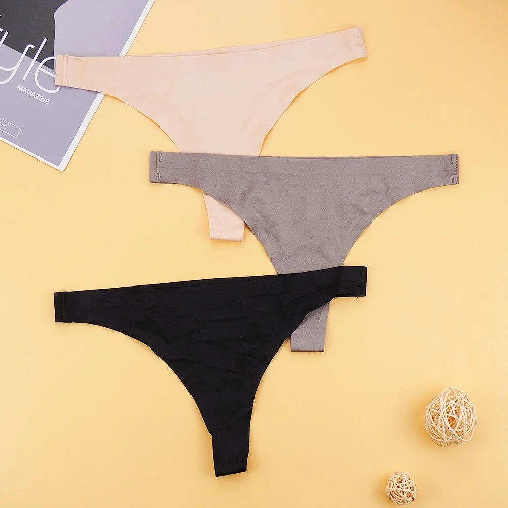 Billionm Woman 3Pcs/lots Sexy G-String Silk Seamless Women's Panties Leopard Python Printed Low Cut Intimate Underpants S-XL