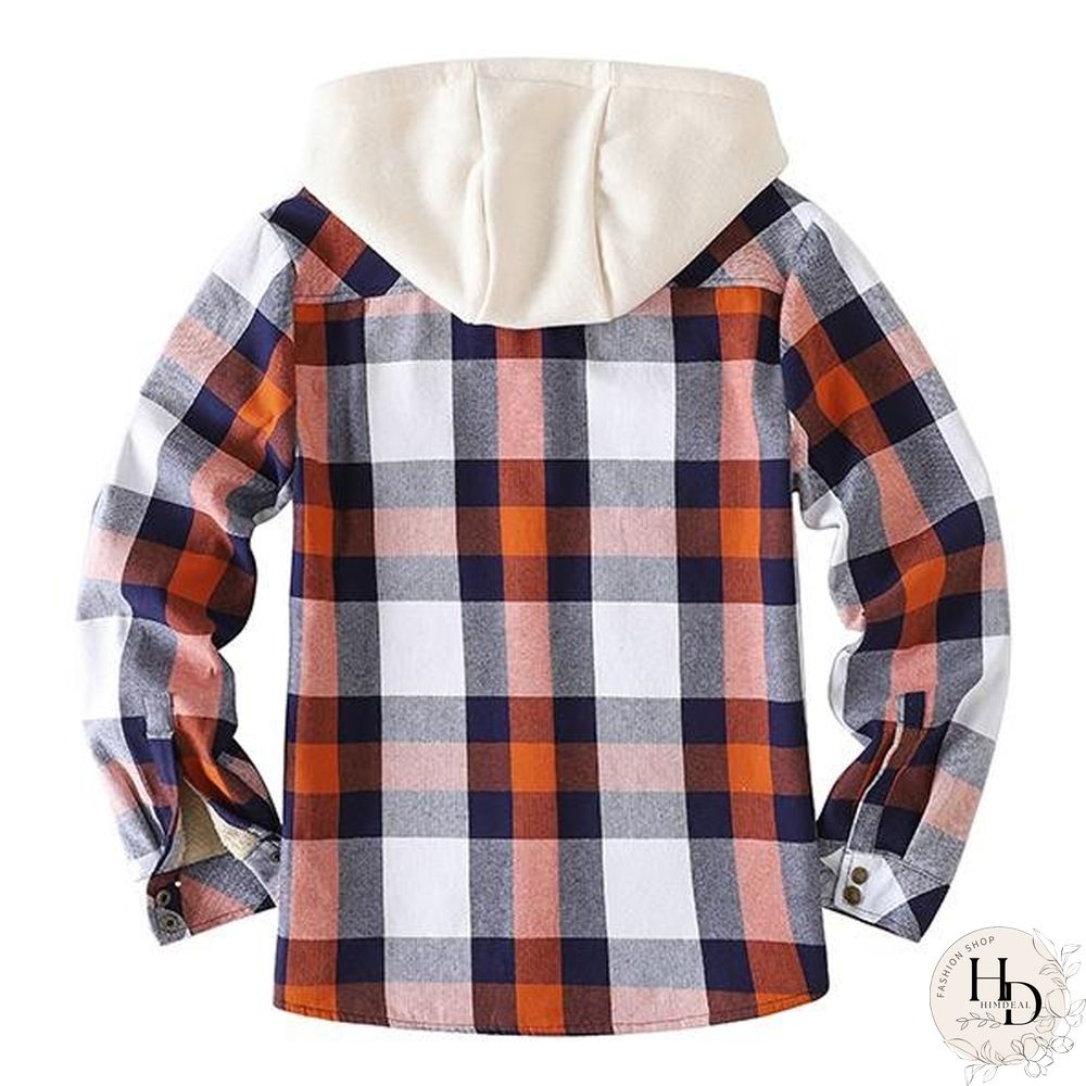 Mens Winter Plaid Thick Casual Jacket