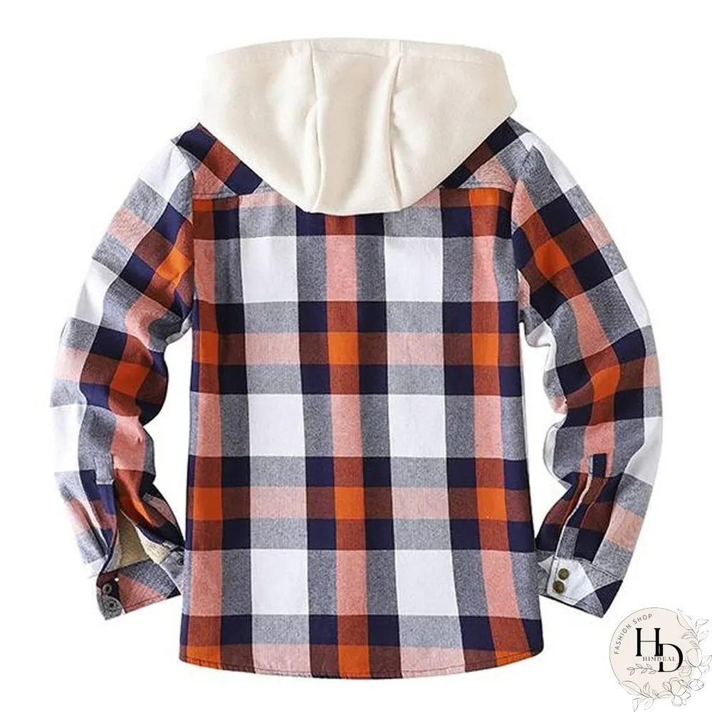 Mens Winter Plaid Thick Casual Jacket