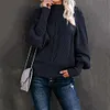 Women Long-sleeved Knitted Solid Color Sweater