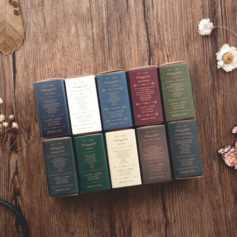 Retro Style Mini Cards Creative Handbook Decorative Ornaments Series 100 Vintage Themed Cards 10 Styles Included