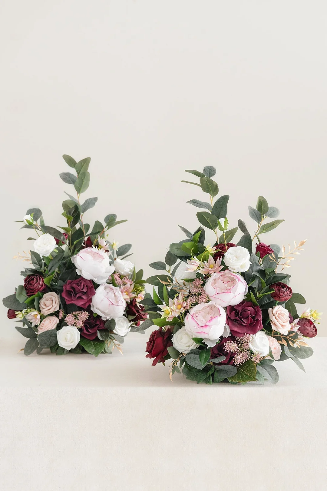 Free-Standing Flower Arrangements in Romantic Marsala