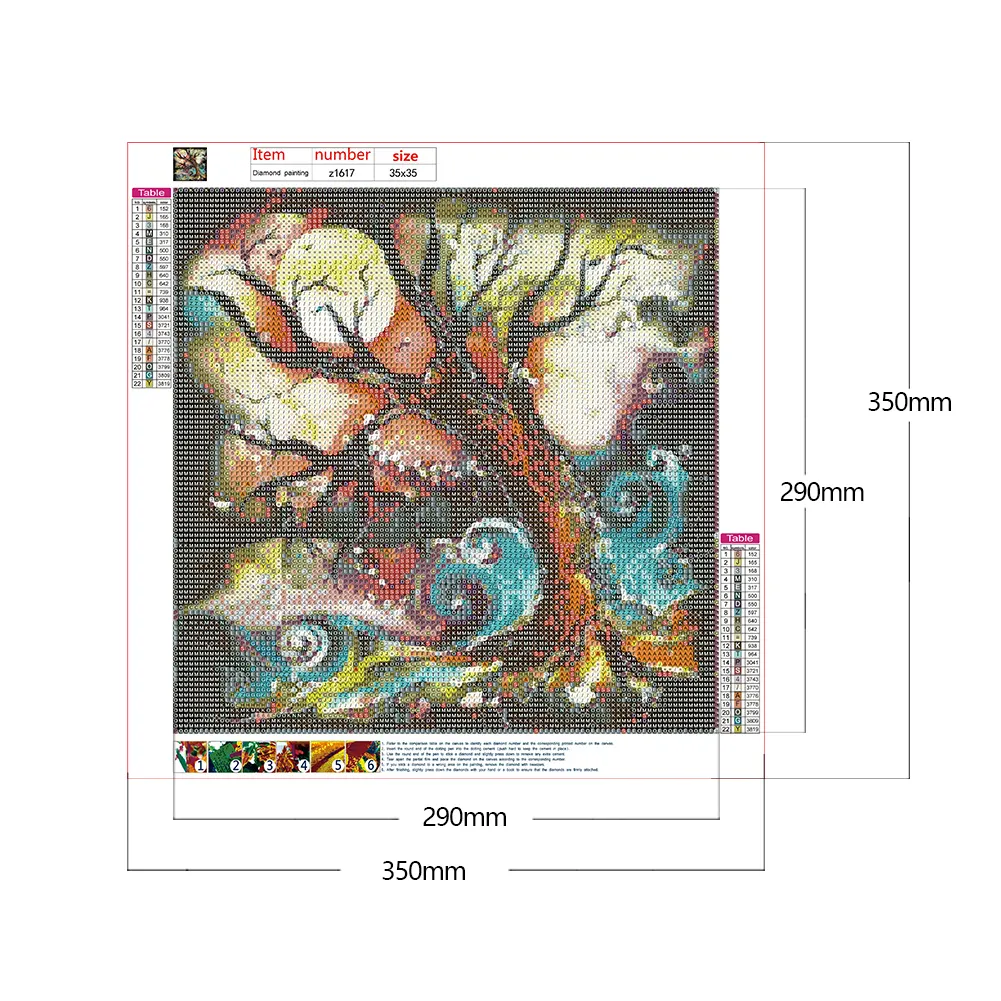 Full Round Diamond Painting 35*35cm - Abstract Tree