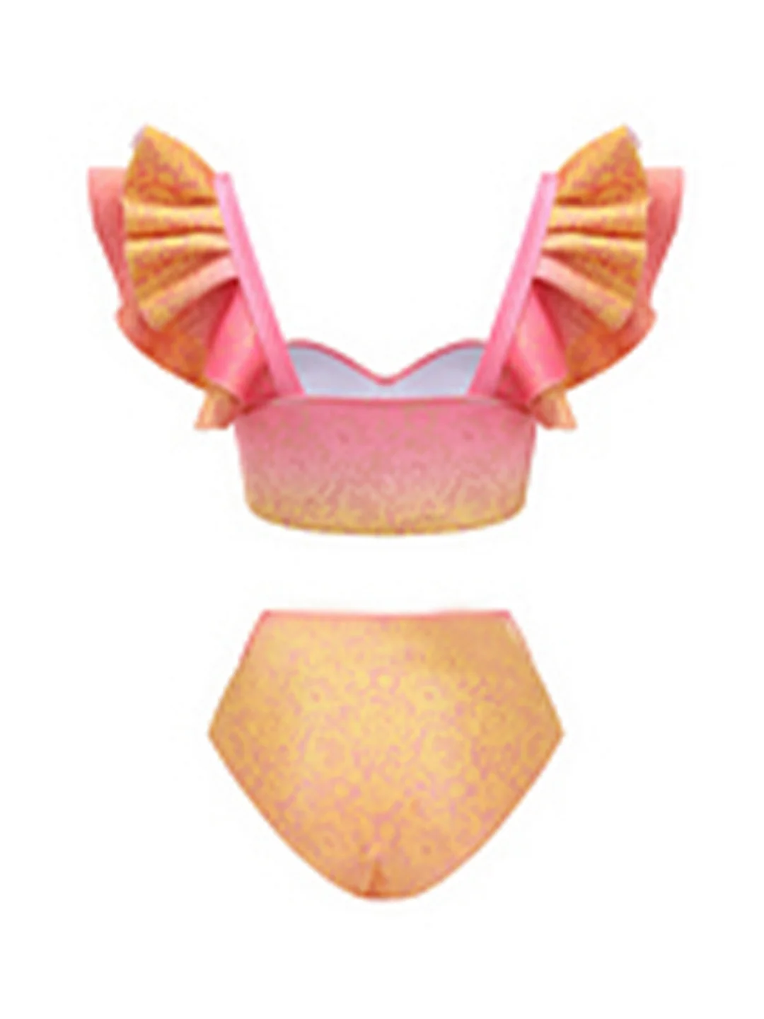 Uveng Gradient Print Split Swimsuit Women 2025 New Bikini Skirt Three-Piece Bikini