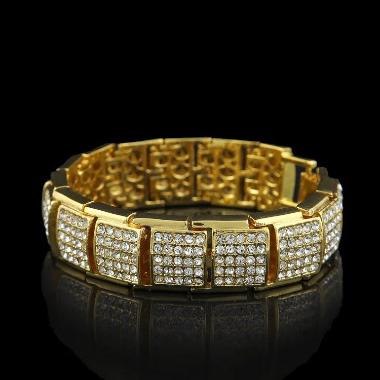17MM Full Rhinestone Iced Out Bracelets Hip Hop Jewelry