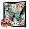 Framed Diamond Painting - Special Shaped - Butterfly Flower (25x25cm)