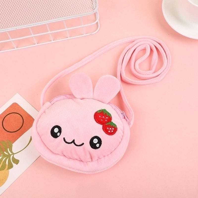 Kid’s Small Plush Rabbit Cat Elephant Cute Zipper Crossbody Bag