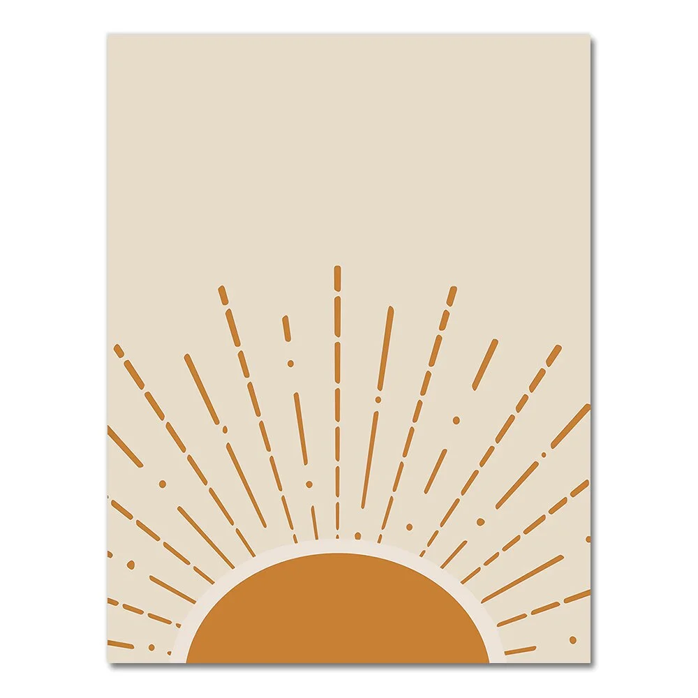 Abstract Burnt Orange Wall Art Canvas Painting Terracotta Rainbow Minimalist One Line Face Drawing Poster Boho Prints Home Decor