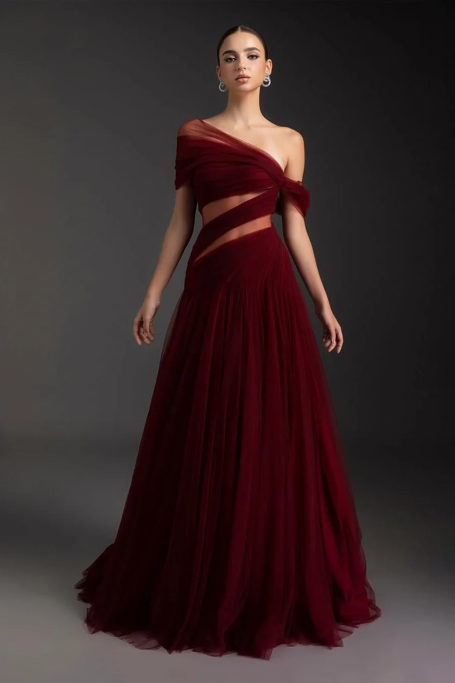 Daisda SleevelessOff-Shoulder A-Line Prom Dress 