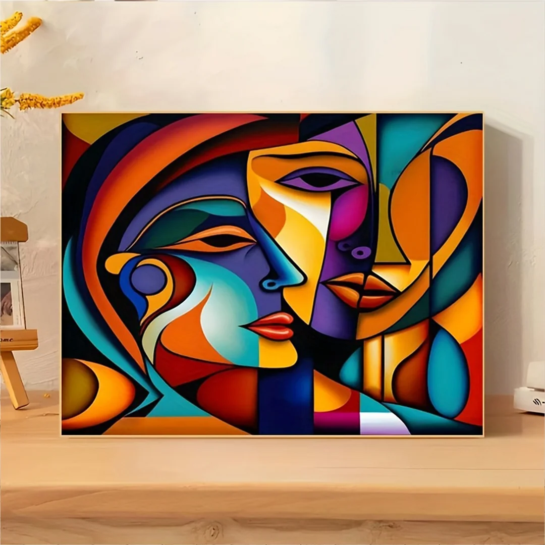 Abstract Figures DIY Paint By Numbers Kit on Canvas 40x50cm Without Frame Paint by Numbers Kits Drawing Paintwork for Beginners Adults Gift Home Wall Decor