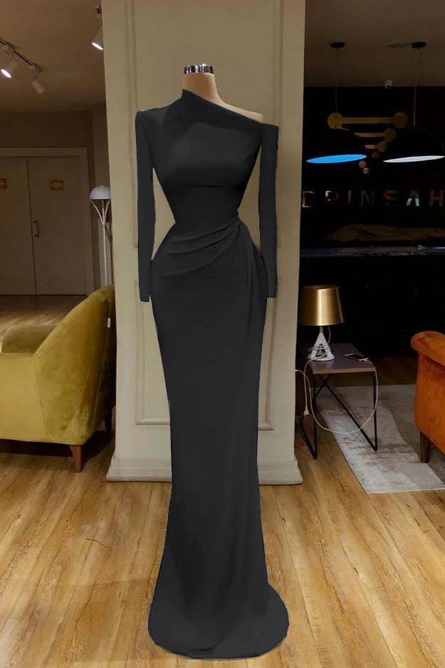 Daisda Mermaid Long Sleeves Prom Dress