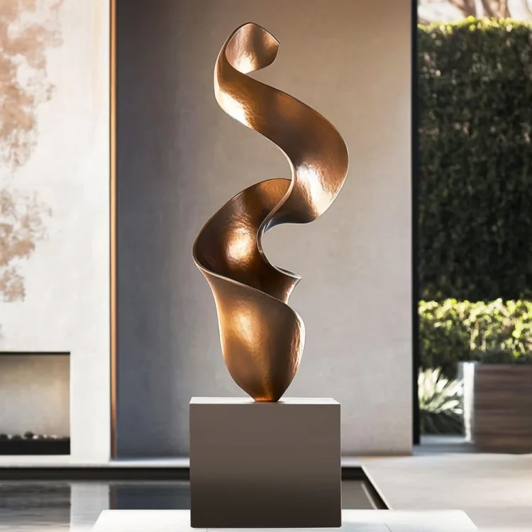 Spiral Bronze Abstract Sculpture &ndash; Modern Art Sculpture for Interior & Outdoor Display