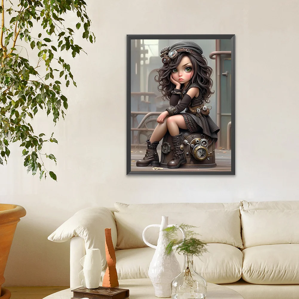 Diamond Painting - Full Round Drill - Sweet Cool Girl(Canvas|30*40cm)