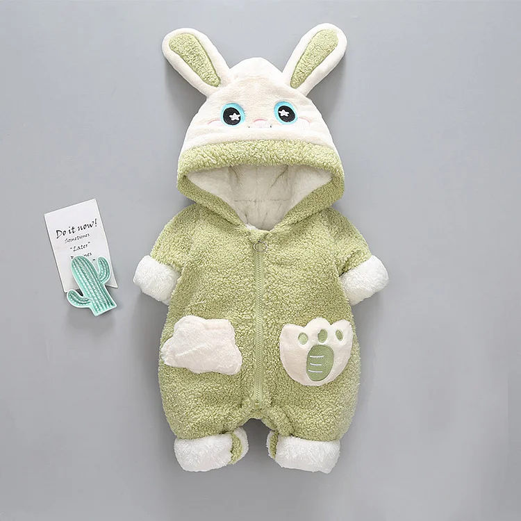 Baby Boy/Girl Printed Rabbit Velvet Cotton Romper