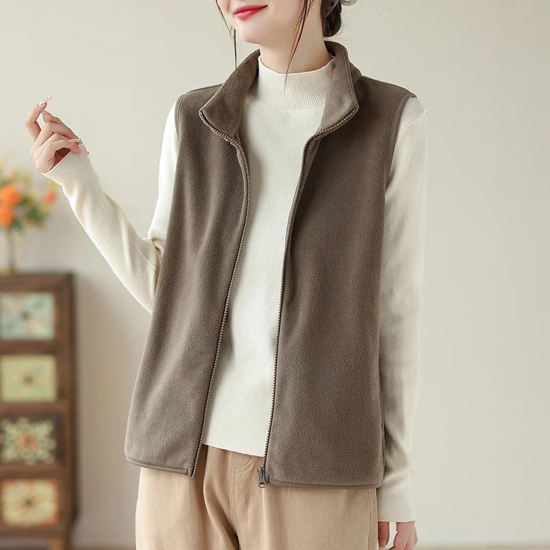 Athvotar Athvotar Autumn And Winter New Mother Dress Rocking Velvet Horse Clip Warm Casual Coat Women Fashion Shoulder Vest Woman