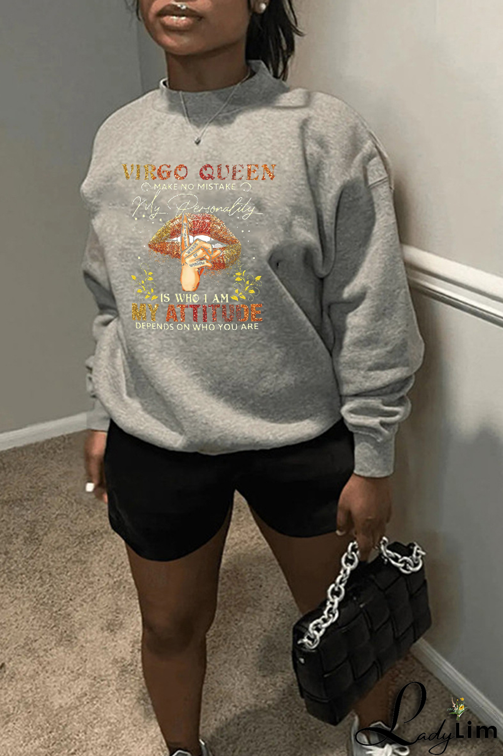 White Fashion Street Print Patchwork Letter O Neck Tops