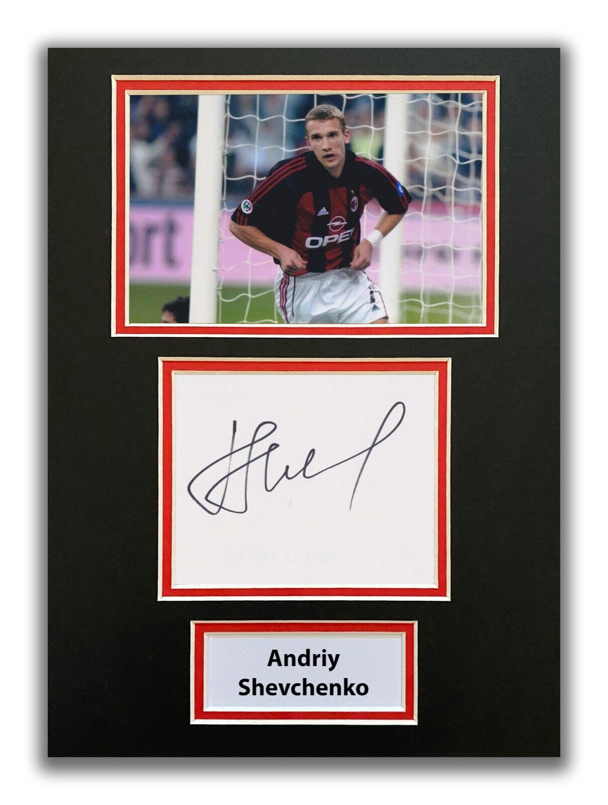 ANDRIY SHEVCHENKO HAND SIGNED A4 MOUNTED Photo Poster painting DISPLAY - AC MILAN FOOTBALL 1