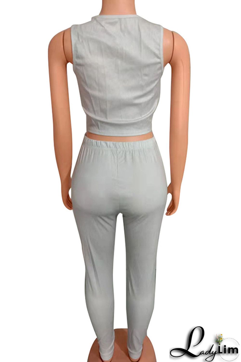 White Sexy Casual Solid Vests Pants O Neck Sleeveless Two Pieces