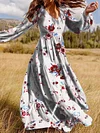 Floral Printed Long Sleeves Maxi Dress