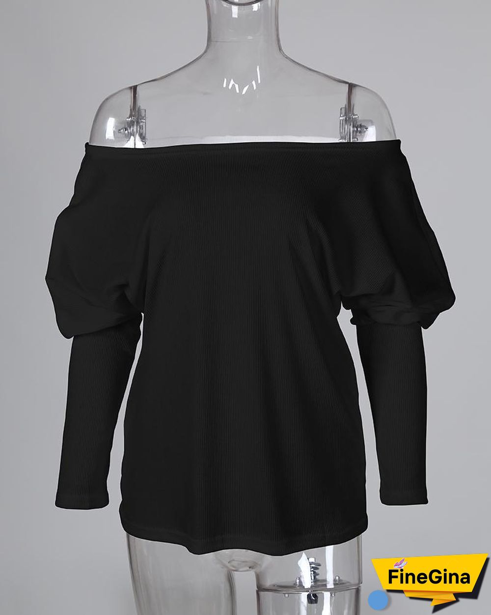 Solid One Shoulder Batwing Sleeve T-Shirt P15233