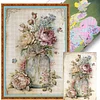 (Big Size)Peony In Vase - 11CT Stamped Cross Stitch - 40*60cm - Flower