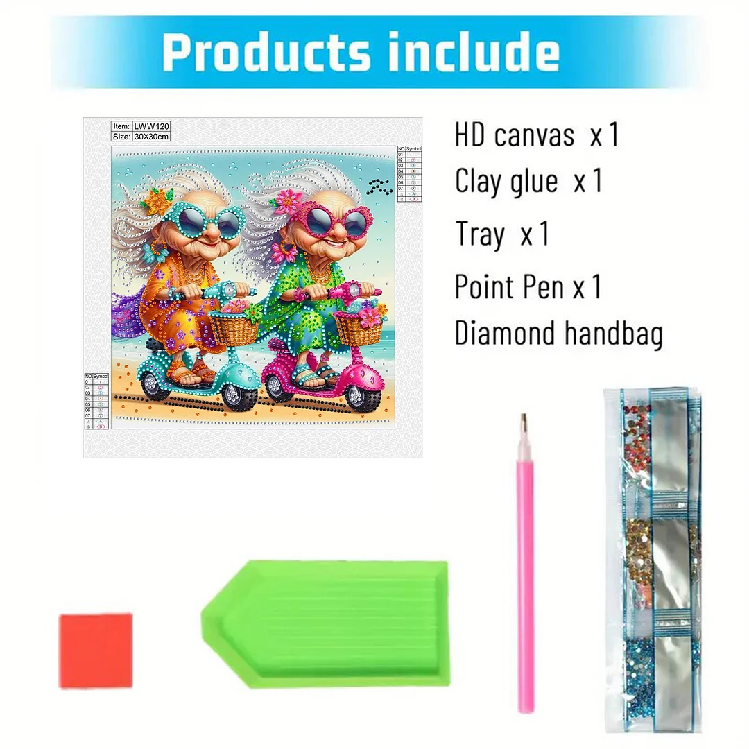 Grandma - Diamond Painting - Partial Special Shaped Drill(Canvas|30*30cm)