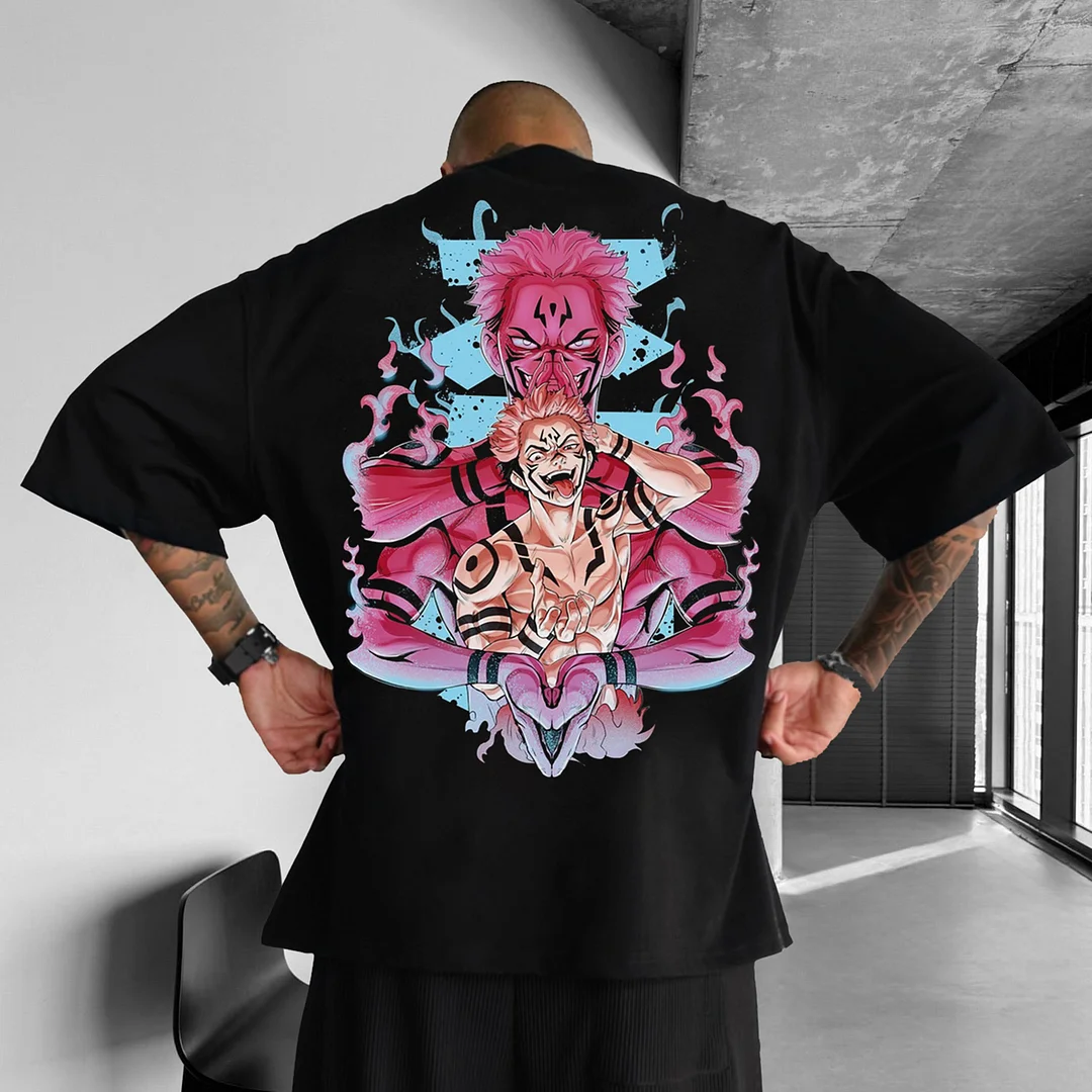 Unisex Casual Anime Print T-shirt Jujutsu Kaisen T-shirt、、URBENIE
