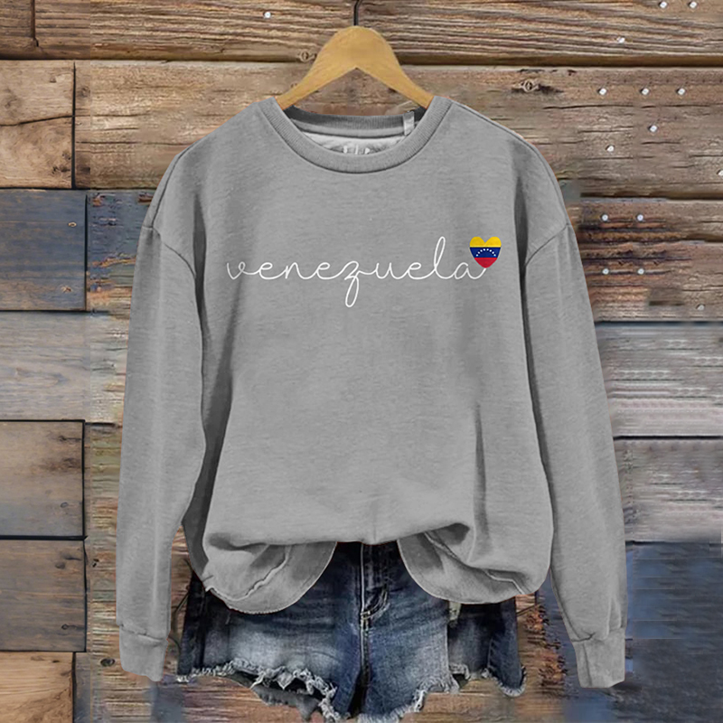 Women's Venezuela Inspired Art Crew Neck Sweatshirt artswardrobe