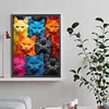 Diamond Painting-DIY Full Round Drill Colourful Cats
