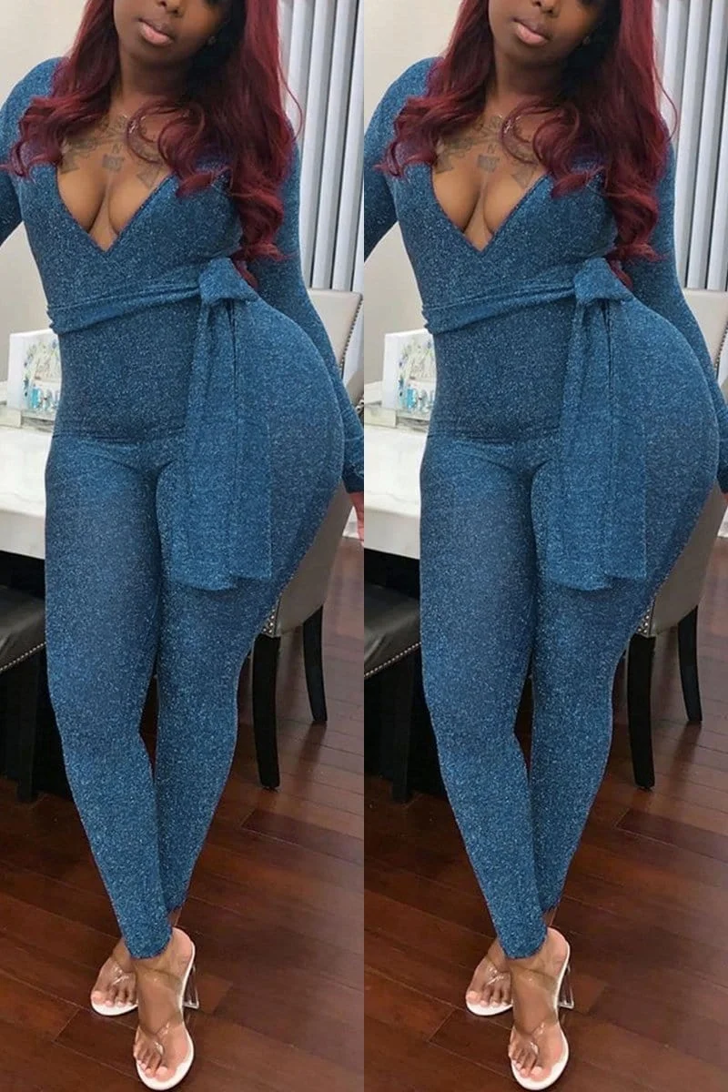 Sexy Deep V-Neck Slim Jumpsuit
