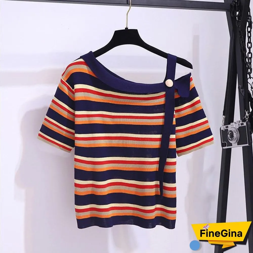Cute Off Shoulder Tee+Pleated Skirt P11161