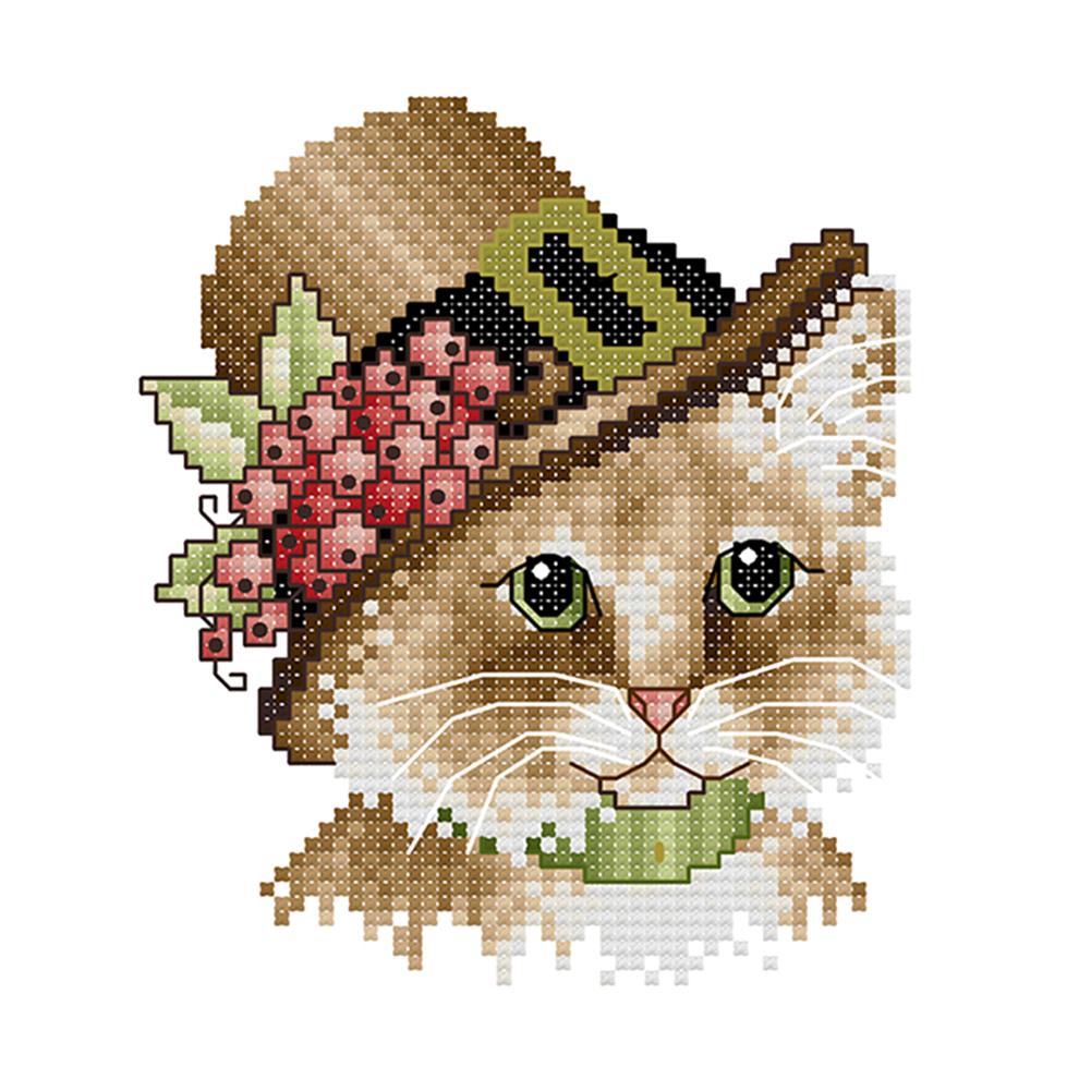 

Noble cat - 14CT Stamped Cross Stitch - 16*17cm, 501 Original