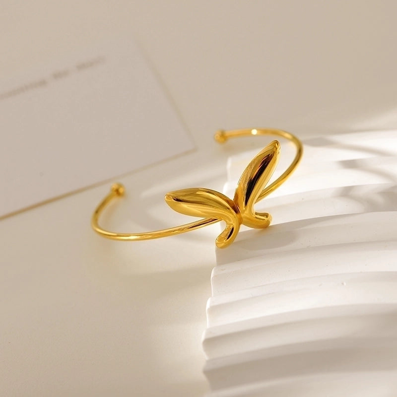 Elegant Luxurious Minimalist Butterfly 304 Stainless Steel Bangle In Bulk