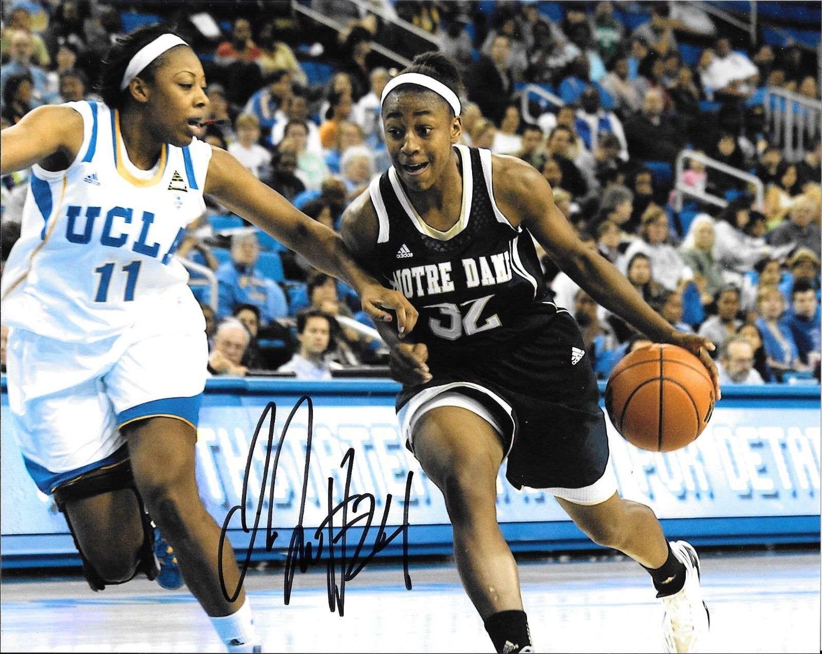 SEATTLE STORM JEWELL LOYD HAND SIGNED NOTRE DAME FIGHTING IRISH 8X10 Photo Poster painting W/COA