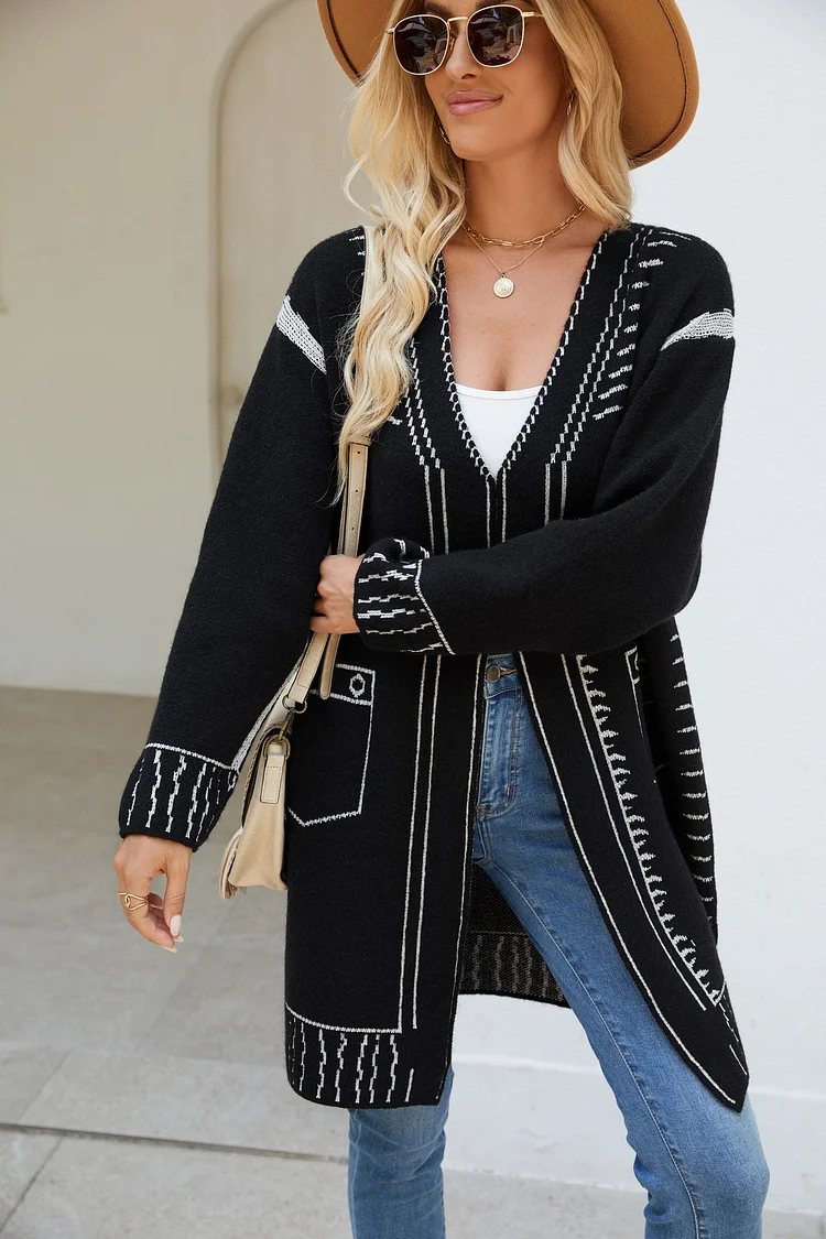 Women's Autumn Sweater Cardigan Lazy Style Knitted Open Front Cardigan