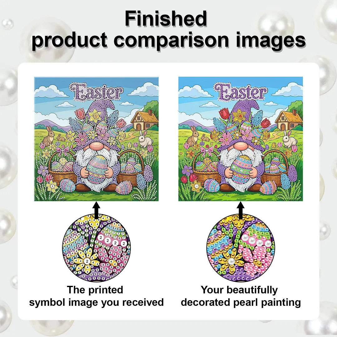 Easter Goblin DIY Pearl Painting Art Kits with Frame 25x25cm Pearl Gem Paintings Picture Arts Craft for Adults Beginners Home Wall Decor