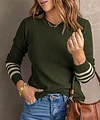 Green Round Neck Long Sleeve Sweater