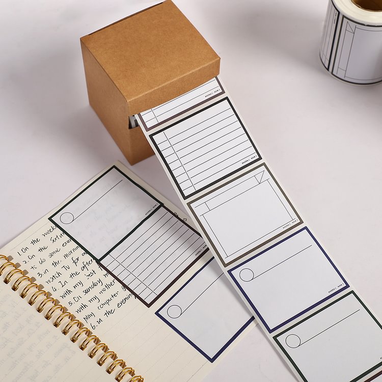 Journalsay 250 Sheets Creative Pull-Out Boxed Sticky Notes DIY Journal Writable Message Memo Pad Rolls Material Paper
