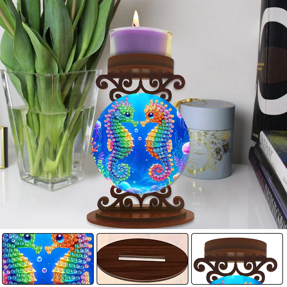 Seahorse Desktop Diamond Painting Candle Holder Aromatherapy Candle Holder