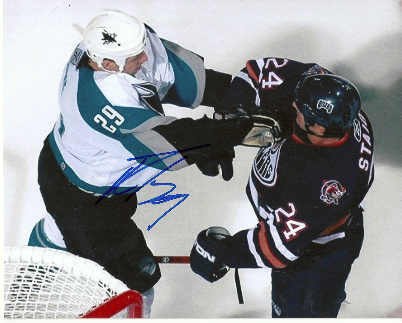 RYANE CLOWE SAN JOSE SHARKS SIGNED 8X10 Photo Poster painting 2