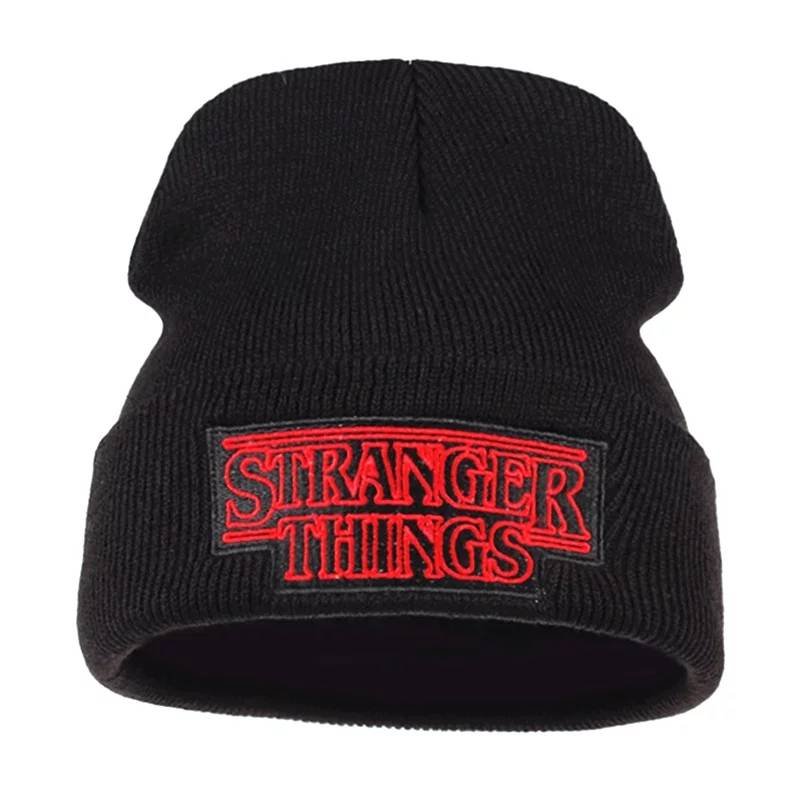 Stranger Things Hat Cap Hat Winter Warm Skullie Beanie Hip Hop Embroidered Dustin Black Knit Cap Hat Cosplay Gift
