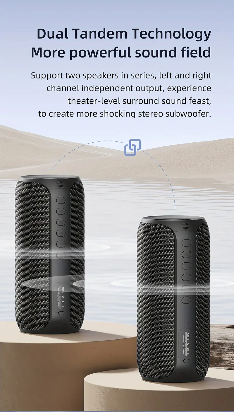 2024 new style portable subwoofer wireless speaker hifi dual pairing 3600mah battery 16 hours playtime loud stereo charging cable connect with mobile phone tablet tv Product details 7