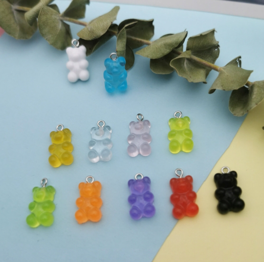 Bulk 10 30 Cute Resin Gummy Bear Pendant Charms Mixed Color For Woman Girls Cartoon Jewelry DIY Earring Making Findings Wholesale