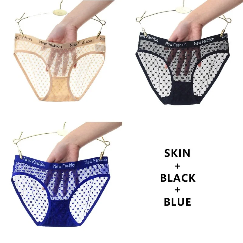 Meet'r 3Pcs/lot Seamless Panty Set Underwear Sexy Female Transparent Intimates Low-Rise Briefs Japanese G String Lingerie