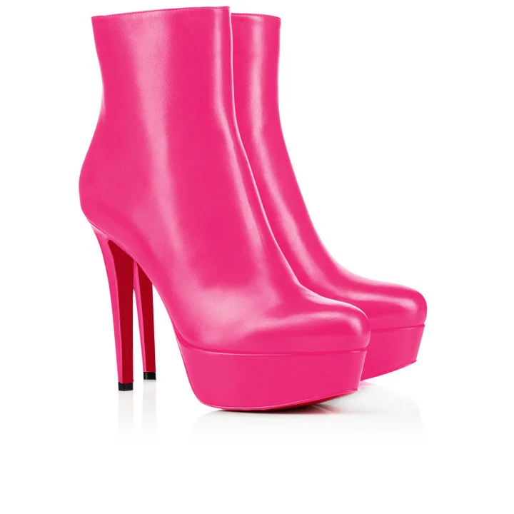120mm Women's Platform Heels Fashion Bianca Booty Red Bottom Shoes-MERUMOTE