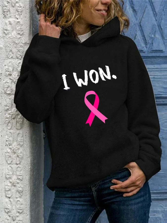 Women's Breast Cancer Survivor Casual Long Sleeve Hoodie socialshop