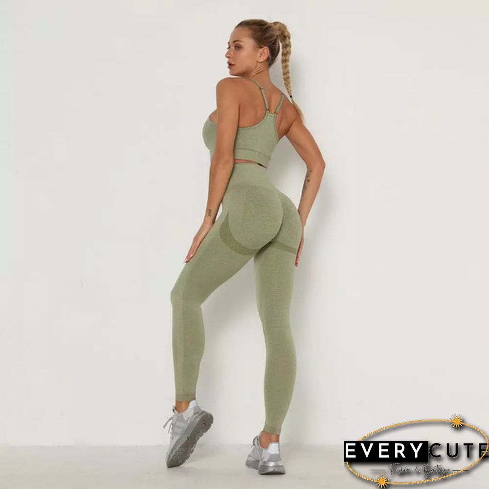 2 Piece Seamless High Waist Leggings and Bra Women Yoga Set Clothing Gym Set Clothes Workout Fitness Sexy Booty Girls Sports Suit