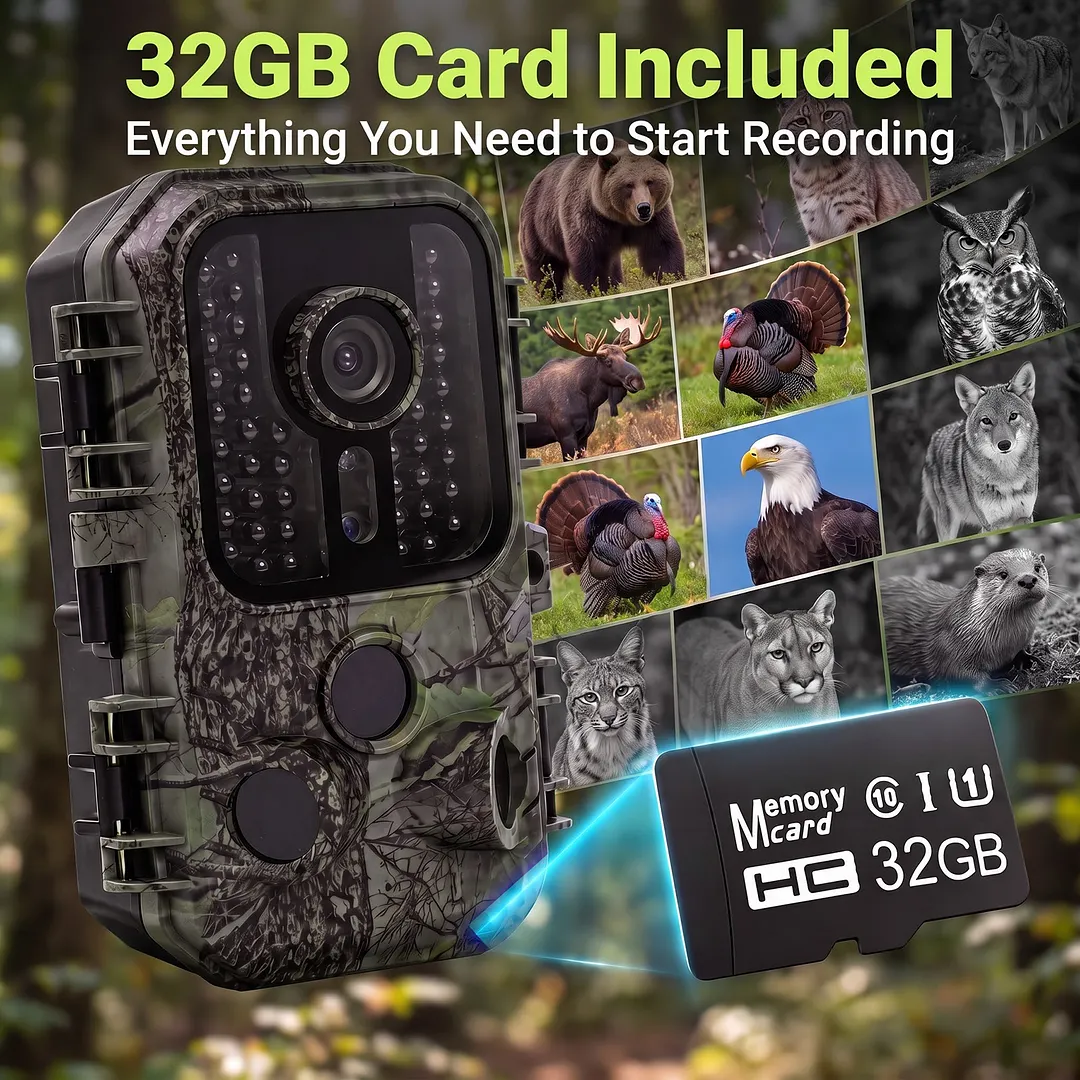 BEBANG Trail Camera, 120&deg; Wide-Angle Night Vision Game Camera for Deer Scouting