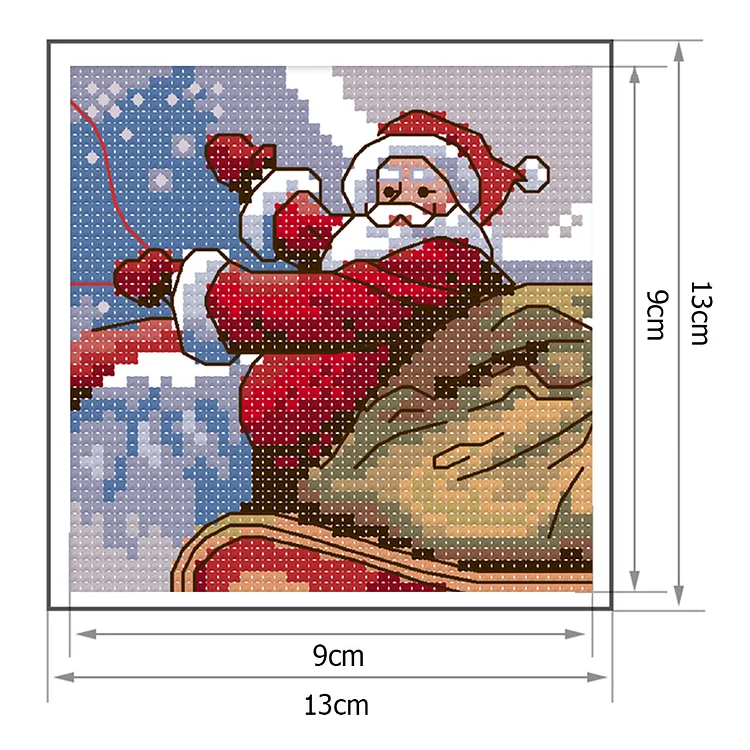 Joy Sunday Christmas Stocking Santa Claus 16CT Stamped Cross Stitch